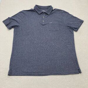 Vineyard Vines Polo Shirt Men's XL Extra Large Blue White Whale Logo Classic